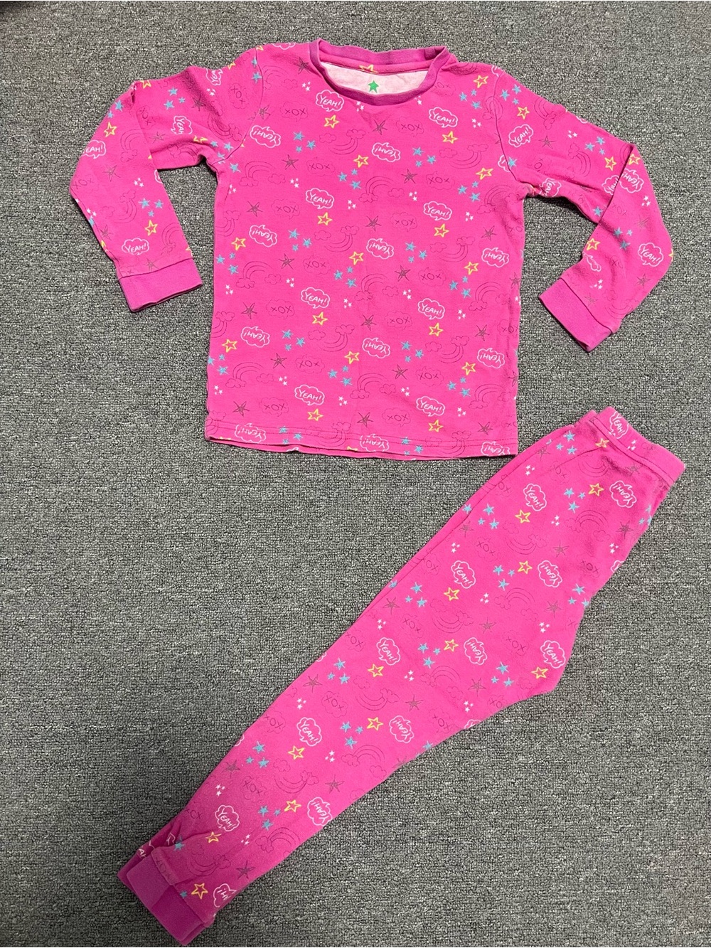 John Lewis Girls' Pink Star & Cloud Long-Sleeve Pajama Set 7T